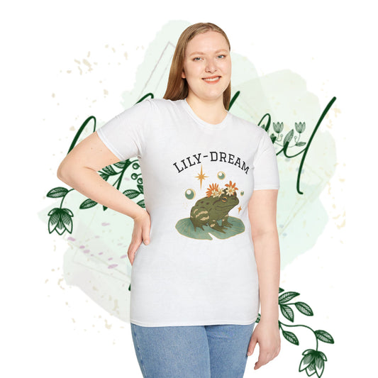 Lily-Dream Frog Unisex Softstyle T-Shirt - Whimsical Nature-Inspired Tee