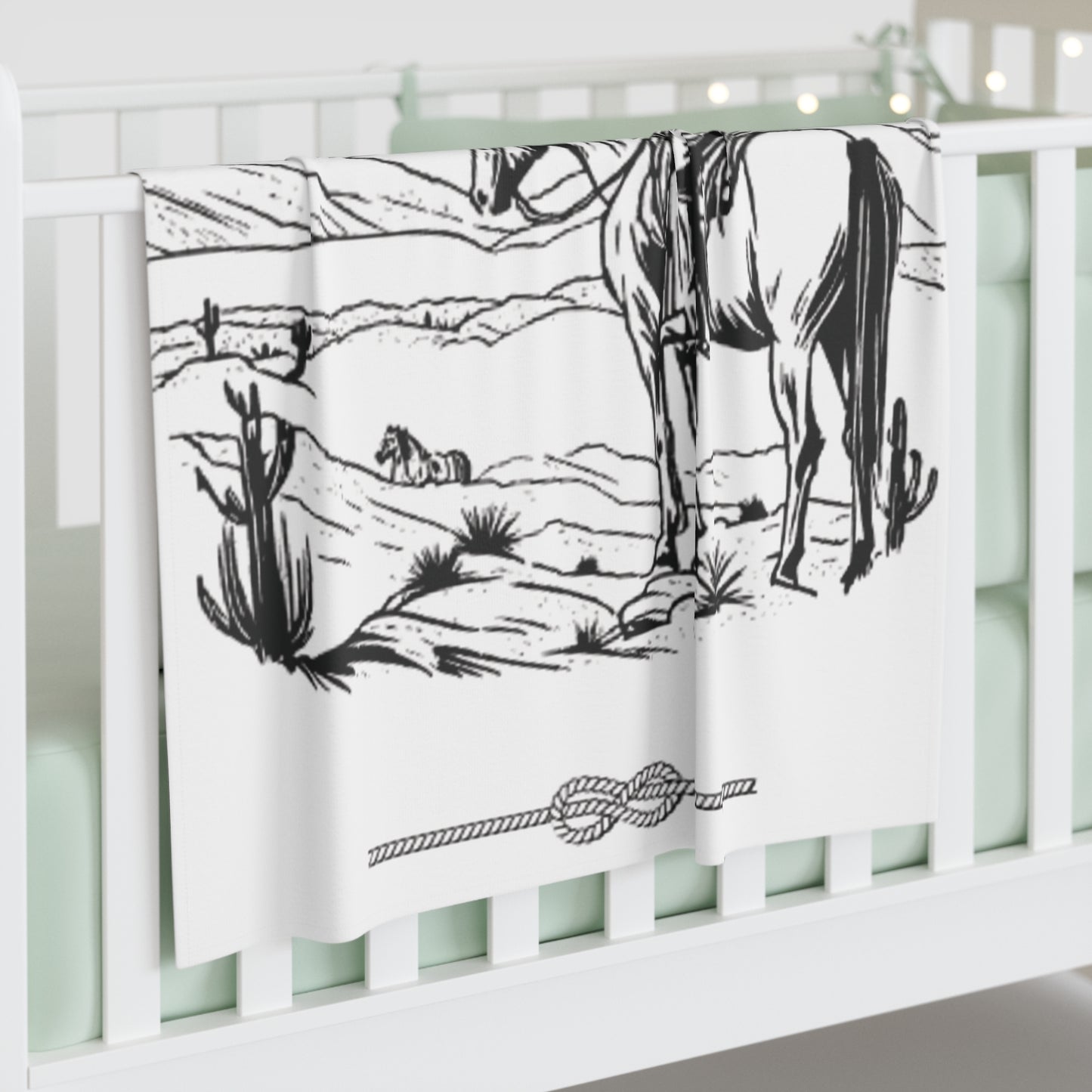 Yeehaw Corral Baby Swaddle Blanket - Western Cowboy