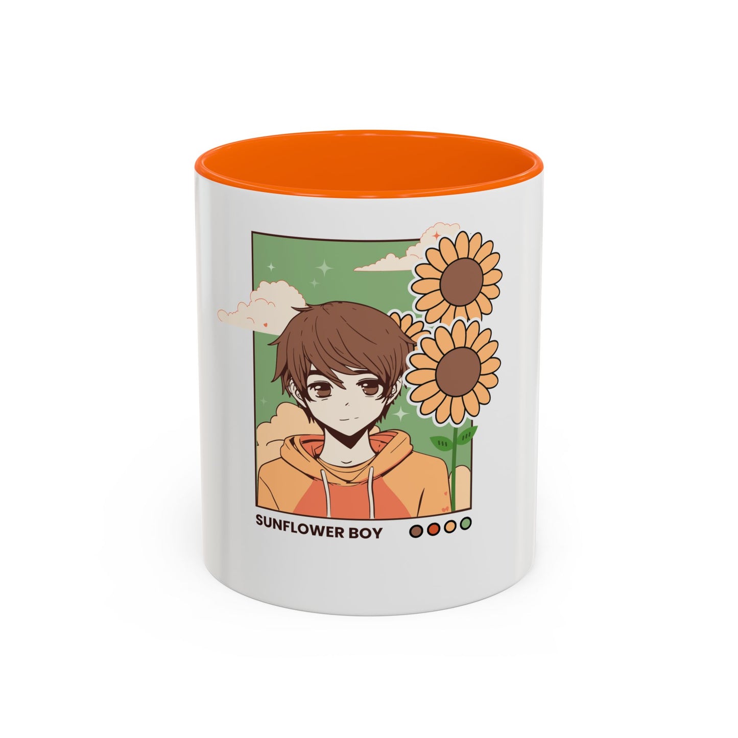 Sunflower Boy Accent Coffee Mug – 11oz & 15oz – Perfect Gift for Nature Lovers
