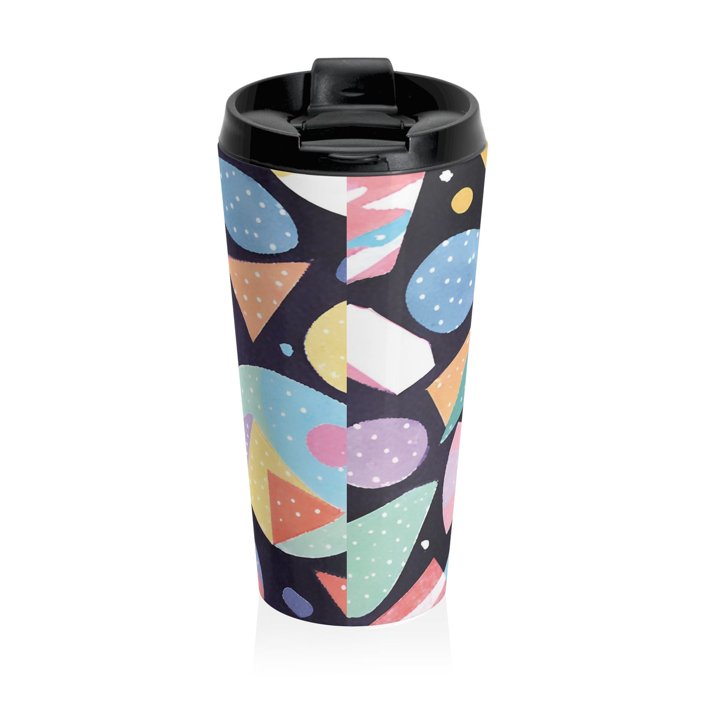 Colorful Geometric Stainless Steel Travel Mug - Perfect for On-the-Go Coffee Lovers