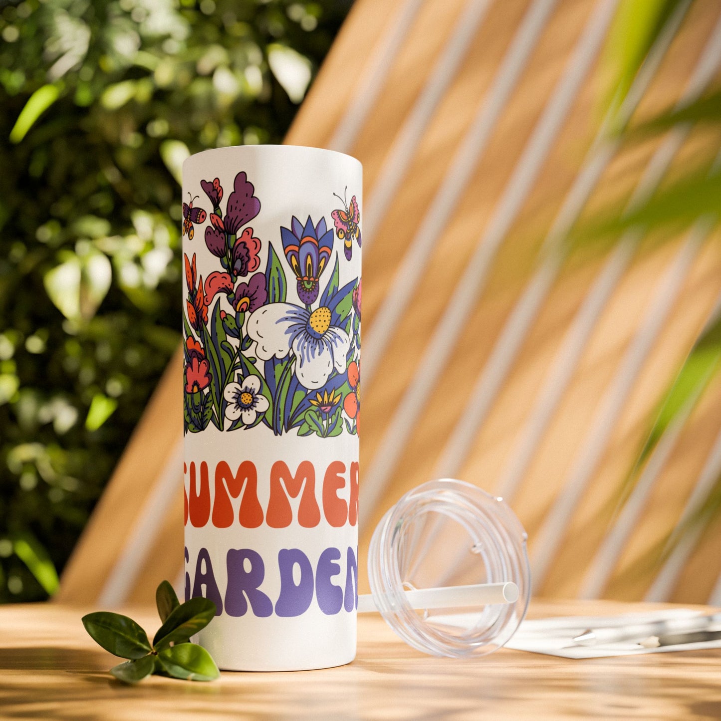 Summer Garden 20oz Skinny Tumbler with Straw