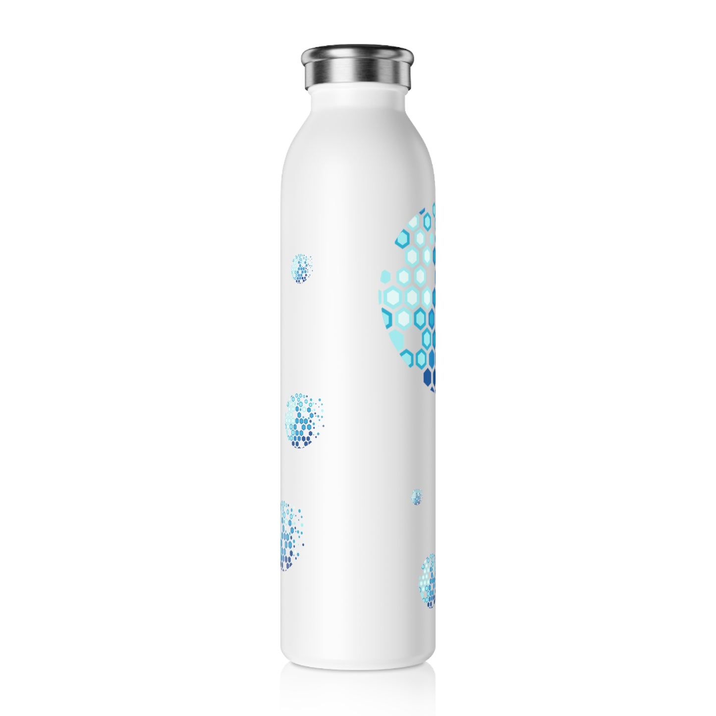 Aqua Hexagon Slim Water Bottle - Reusable Stainless Steel Hydration Bottle