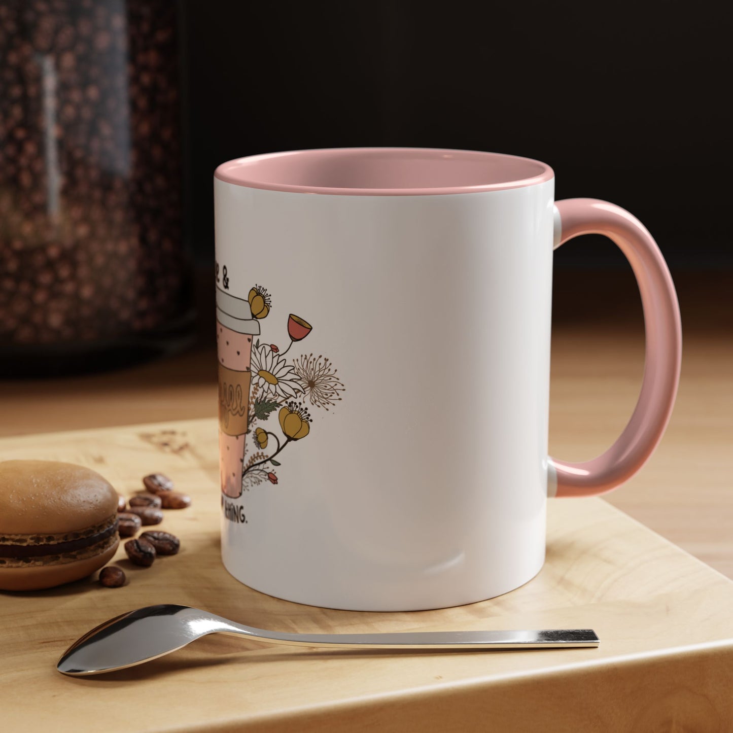 Me & Coffee Are a Thing Mug - Floral Accent Coffee Cup