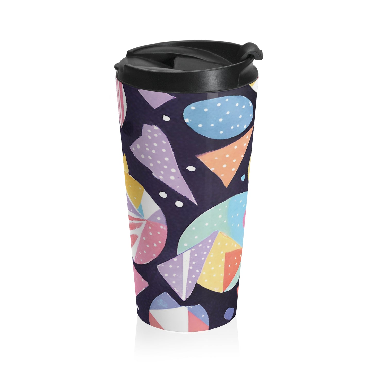 Colorful Geometric Stainless Steel Travel Mug - Perfect for On-the-Go Coffee Lovers