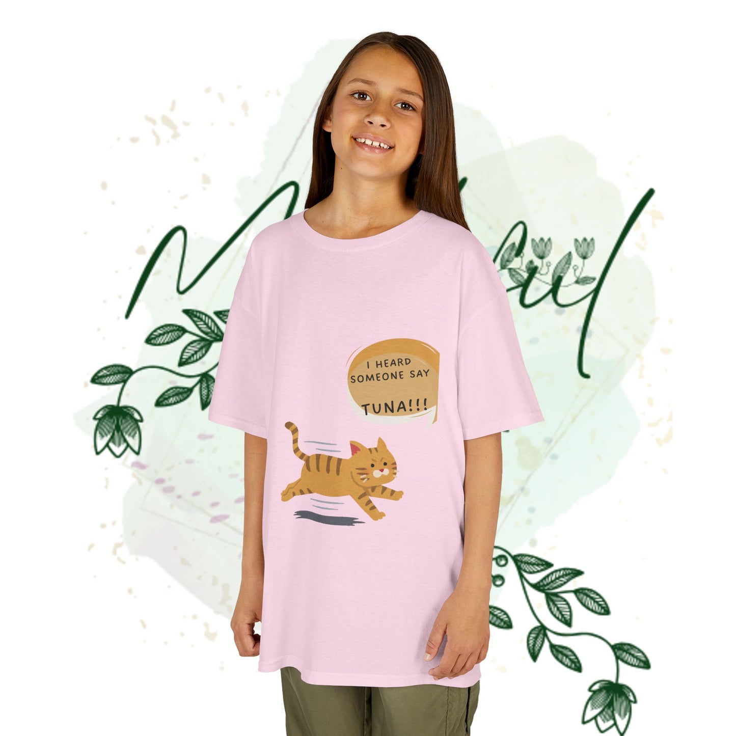 Funny Kids Tee - "I Heard Someone Say TUNA!!!" - Playful Cat Design