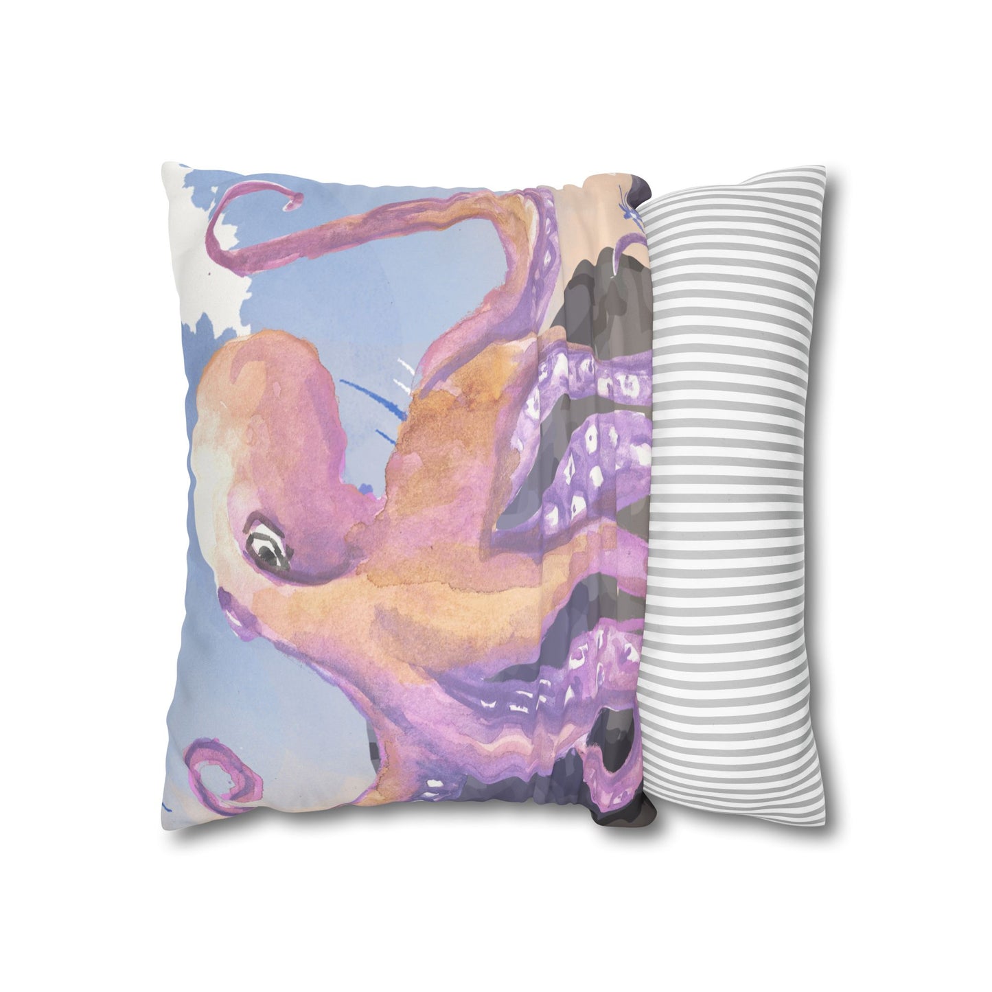 Wild & Wonder faux Suede Square Pillowcase, Octopus