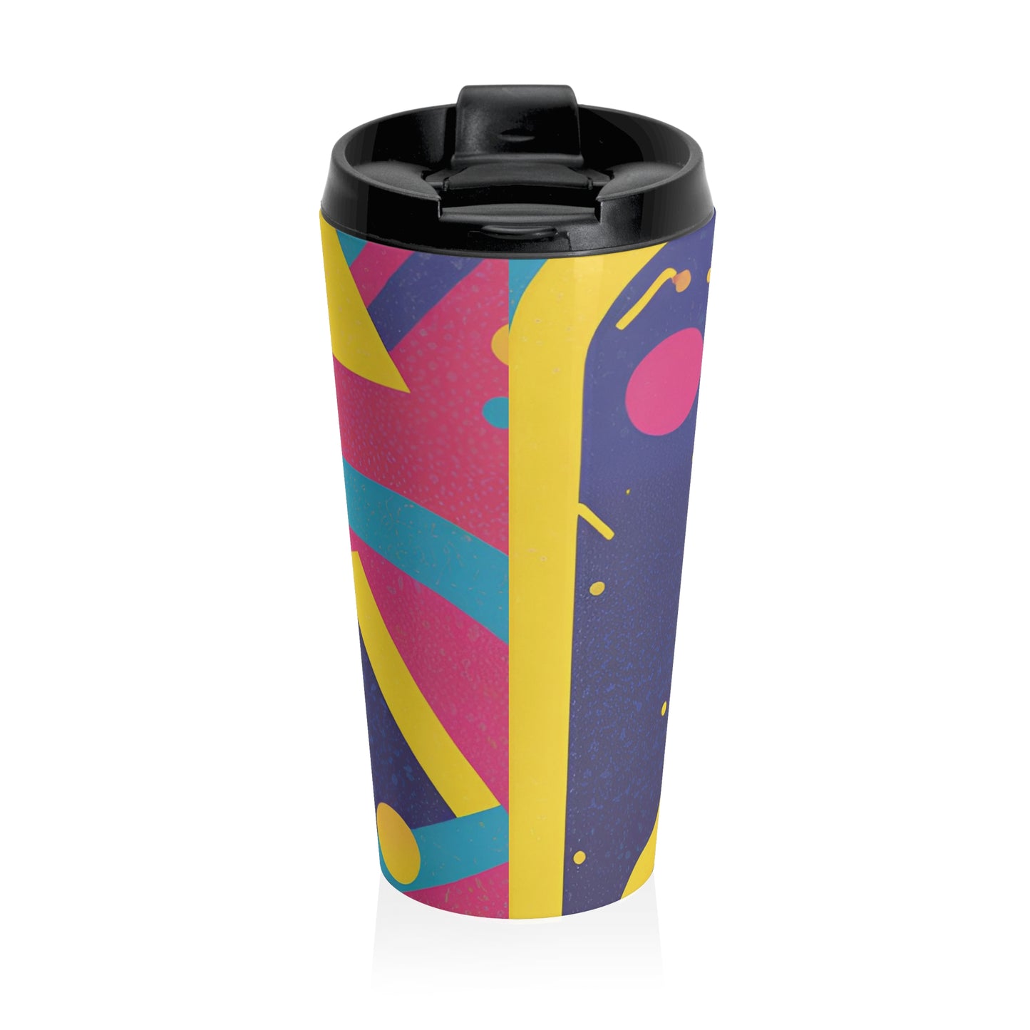 Vibrant Stainless Steel Travel Mug - Colorful Abstract Design for On-the-Go Lifestyle