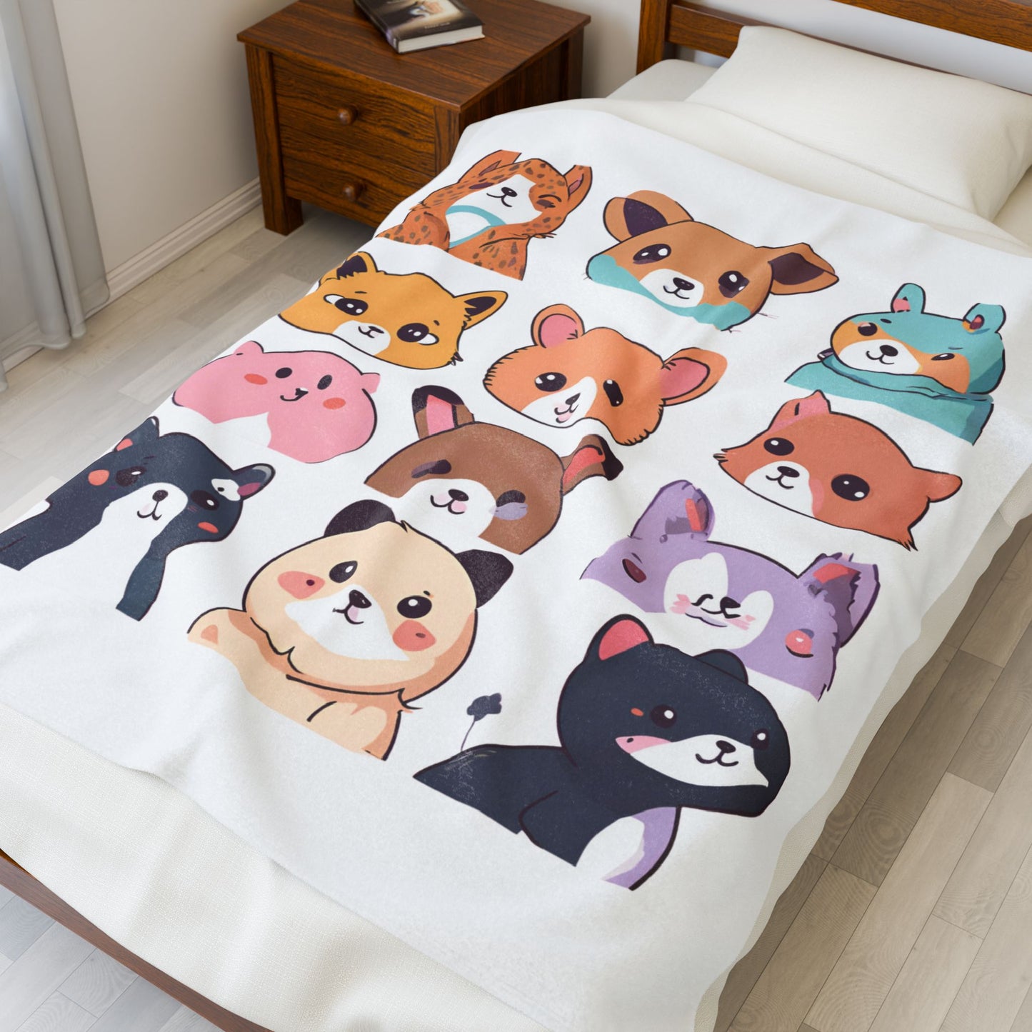 Cute Animal Plush Blanket - Cozy Velveteen Throw for Kids & Animal Lovers