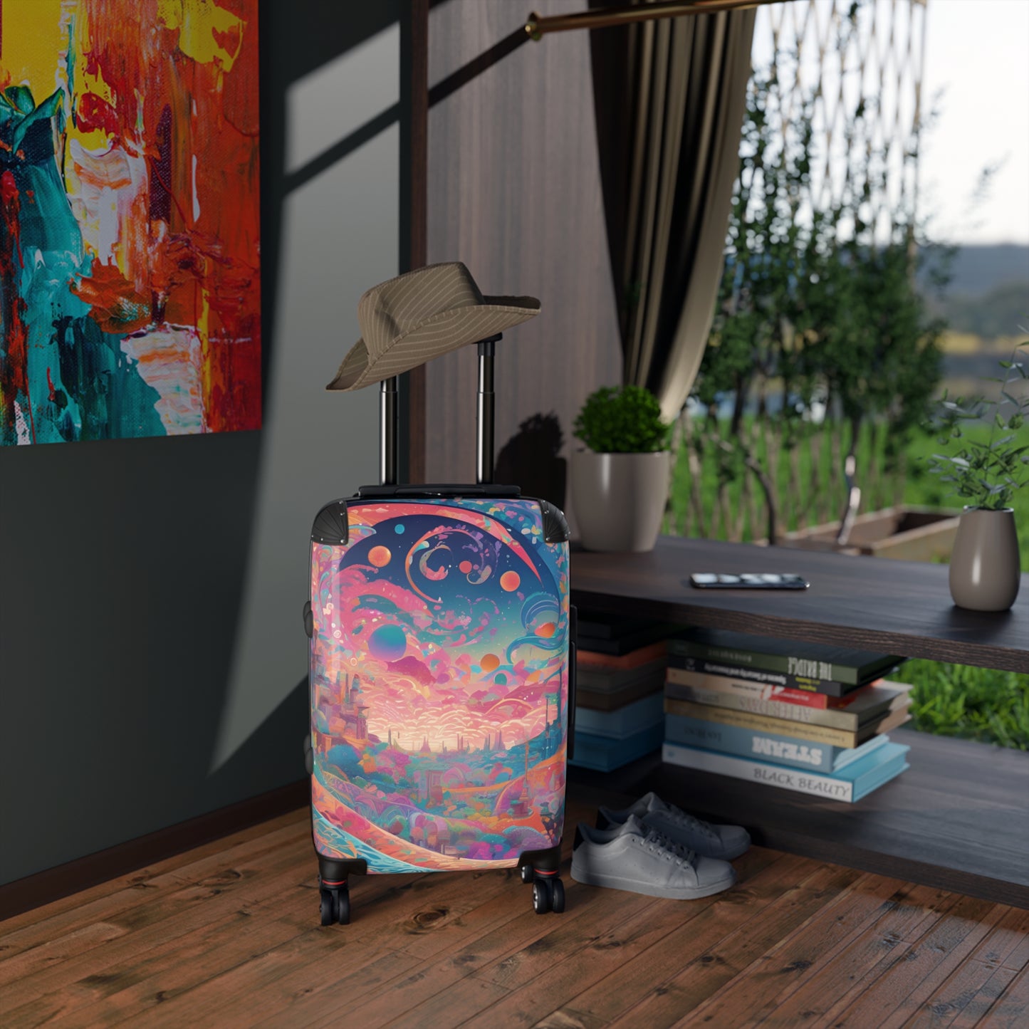Whimsical Travel Suitcase - Cosmic