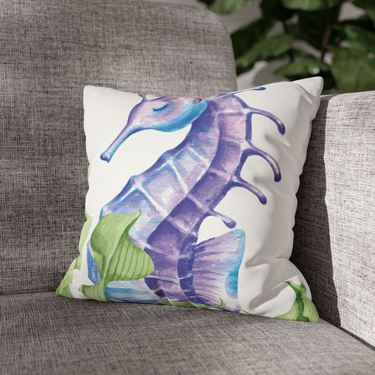 Wild & Wonder faux Suede Square Pillowcase,Seahorse