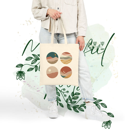 Boho-Inspired Cotton Canvas Tote Bag
