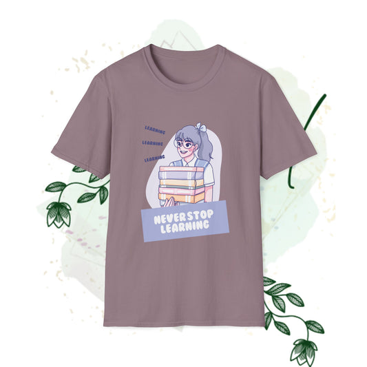 Never Stop Learning Unisex Softstyle T-Shirt