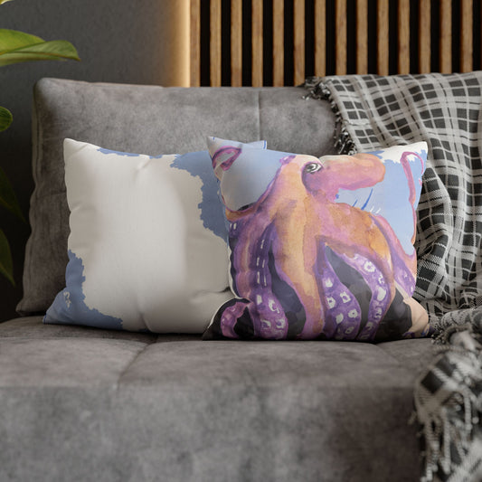 Wild & Wonder faux Suede Square Pillowcase, Octopus