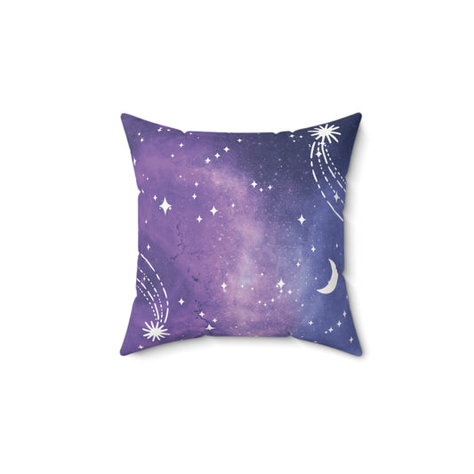 Galactic Wonder Faux Suede Square Pillow