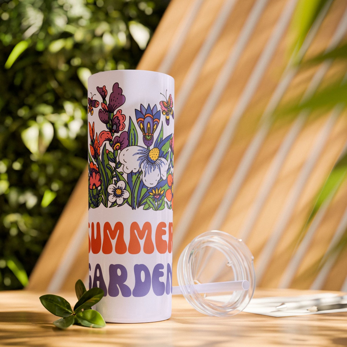 Summer Garden 20oz Skinny Tumbler with Straw