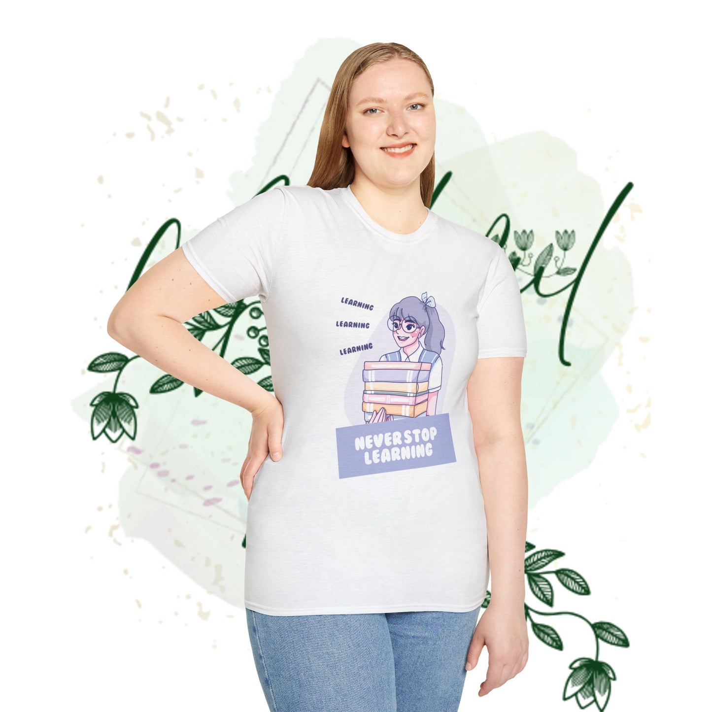Never Stop Learning Unisex Softstyle T-Shirt