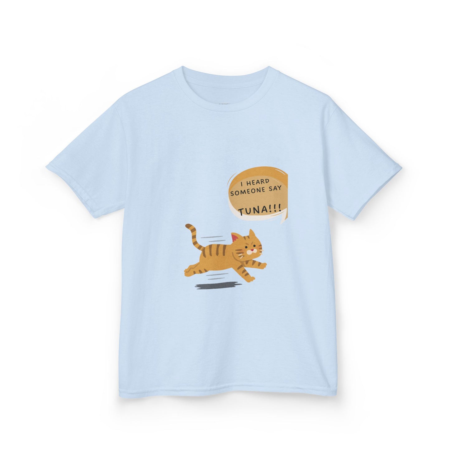 Funny Kids Tee - "I Heard Someone Say TUNA!!!" - Playful Cat Design