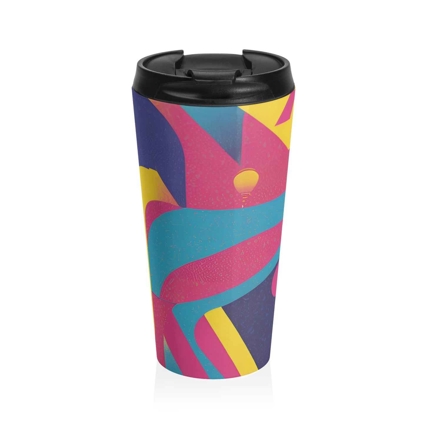 Vibrant Stainless Steel Travel Mug - Colorful Abstract Design for On-the-Go Lifestyle
