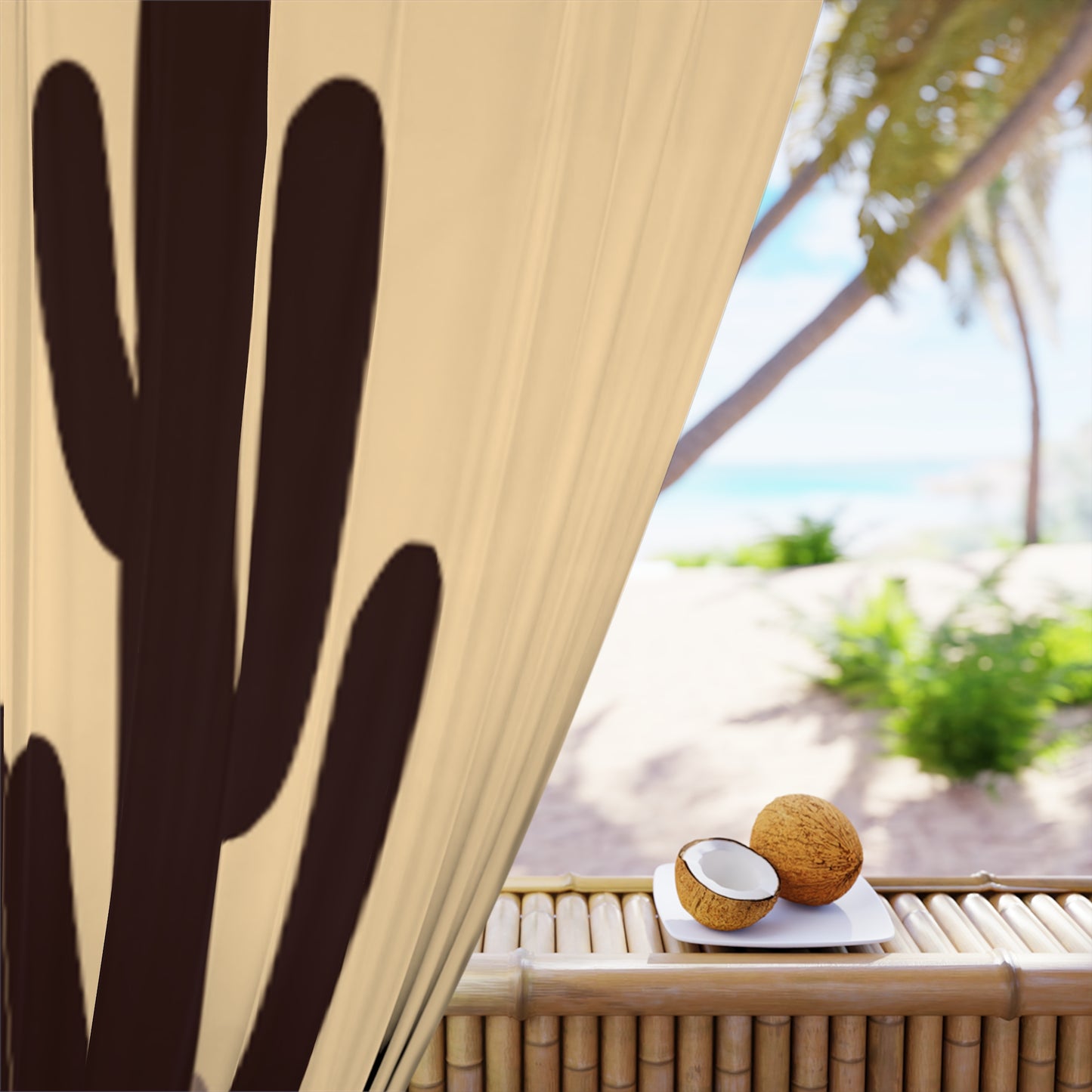 Yeehaw Corral Window Curtain - Desert Cactus