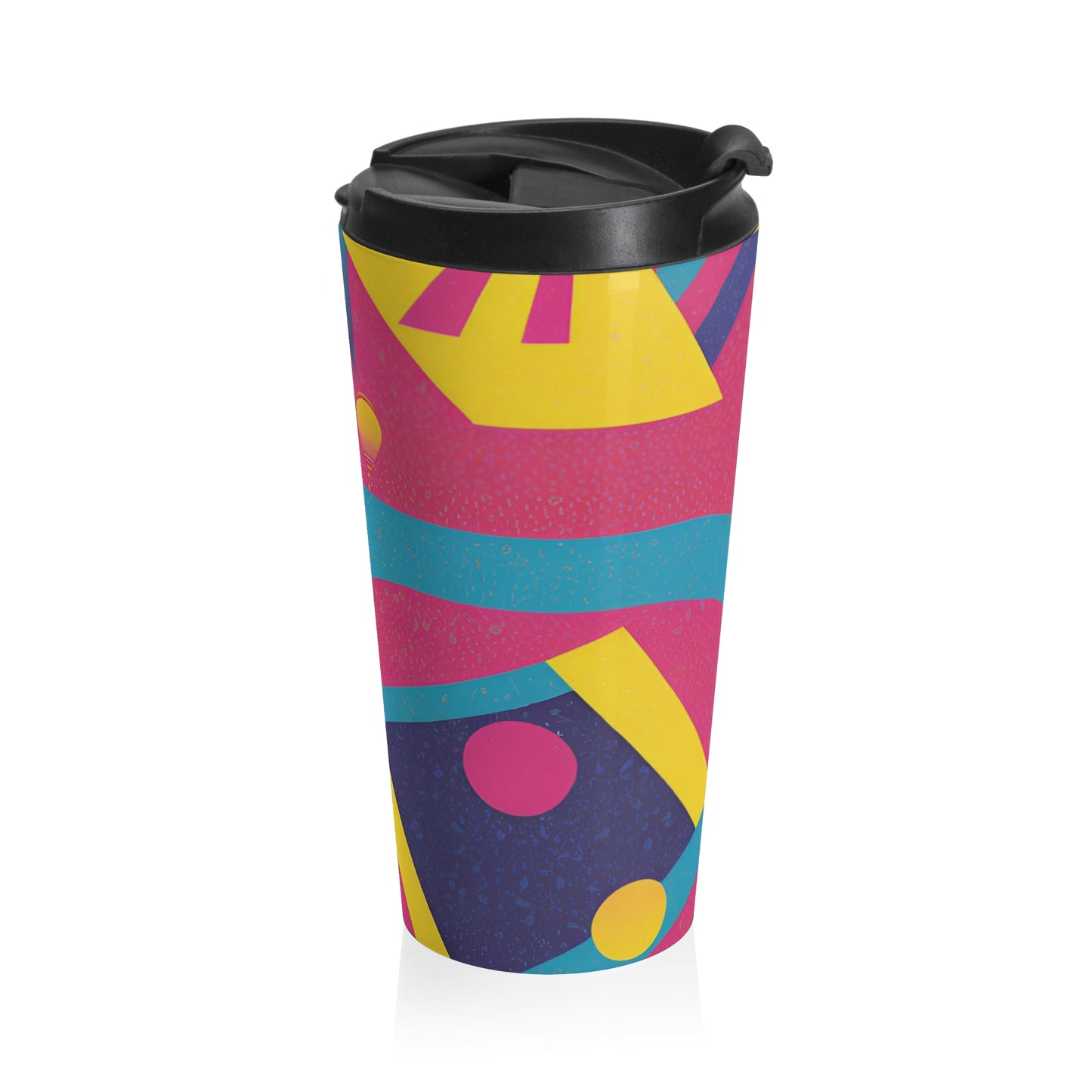 Vibrant Stainless Steel Travel Mug - Colorful Abstract Design for On-the-Go Lifestyle