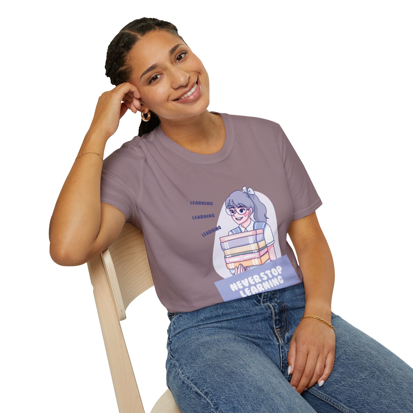 Never Stop Learning Unisex Softstyle T-Shirt