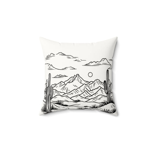 Yeehaw Corral Faux Suede Pillow - Desert Landscape