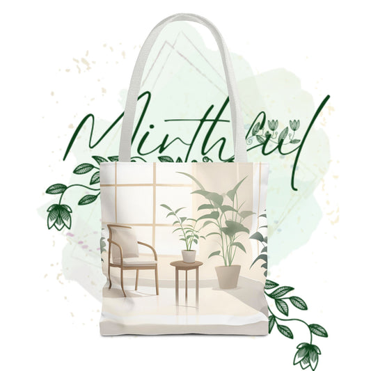 Cozy Home Vibe Tote Bag - Aesthetic Plant Design for Everyday Use