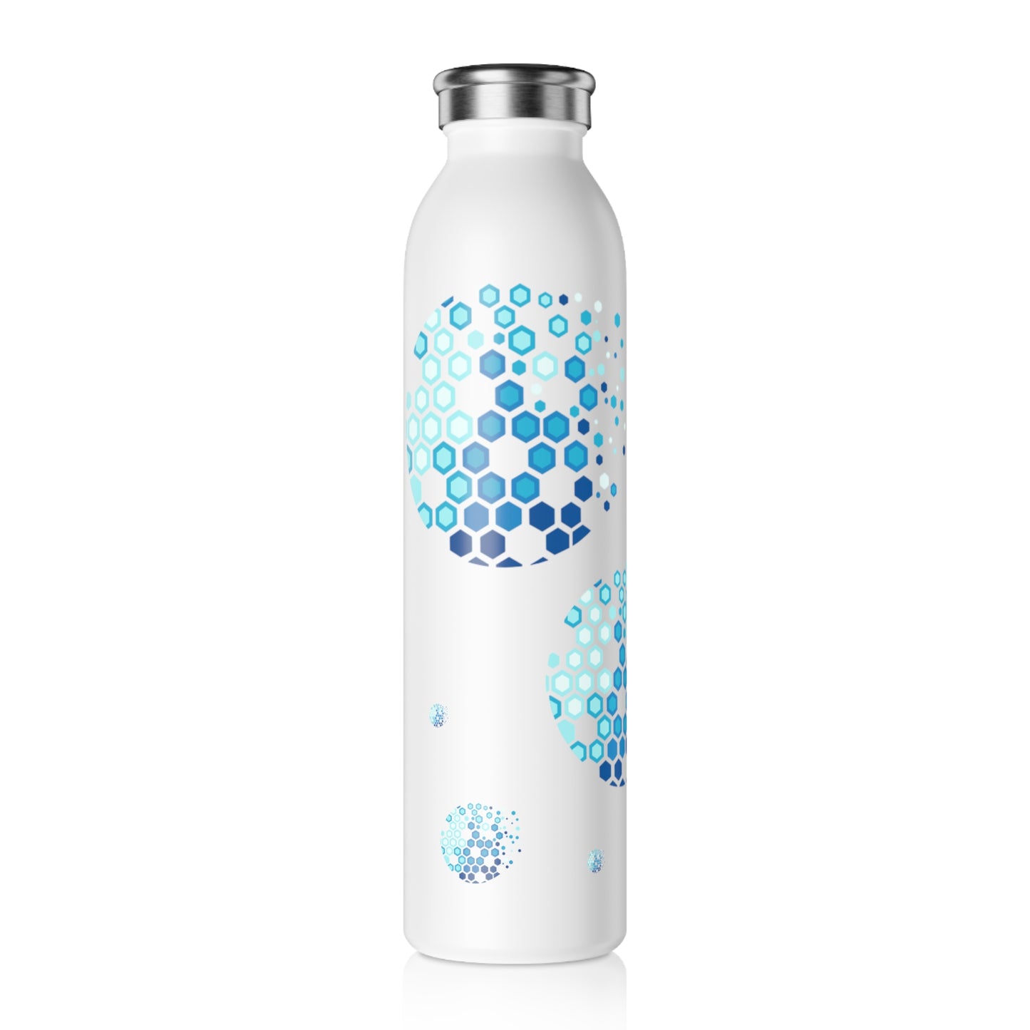 Aqua Hexagon Slim Water Bottle - Reusable Stainless Steel Hydration Bottle