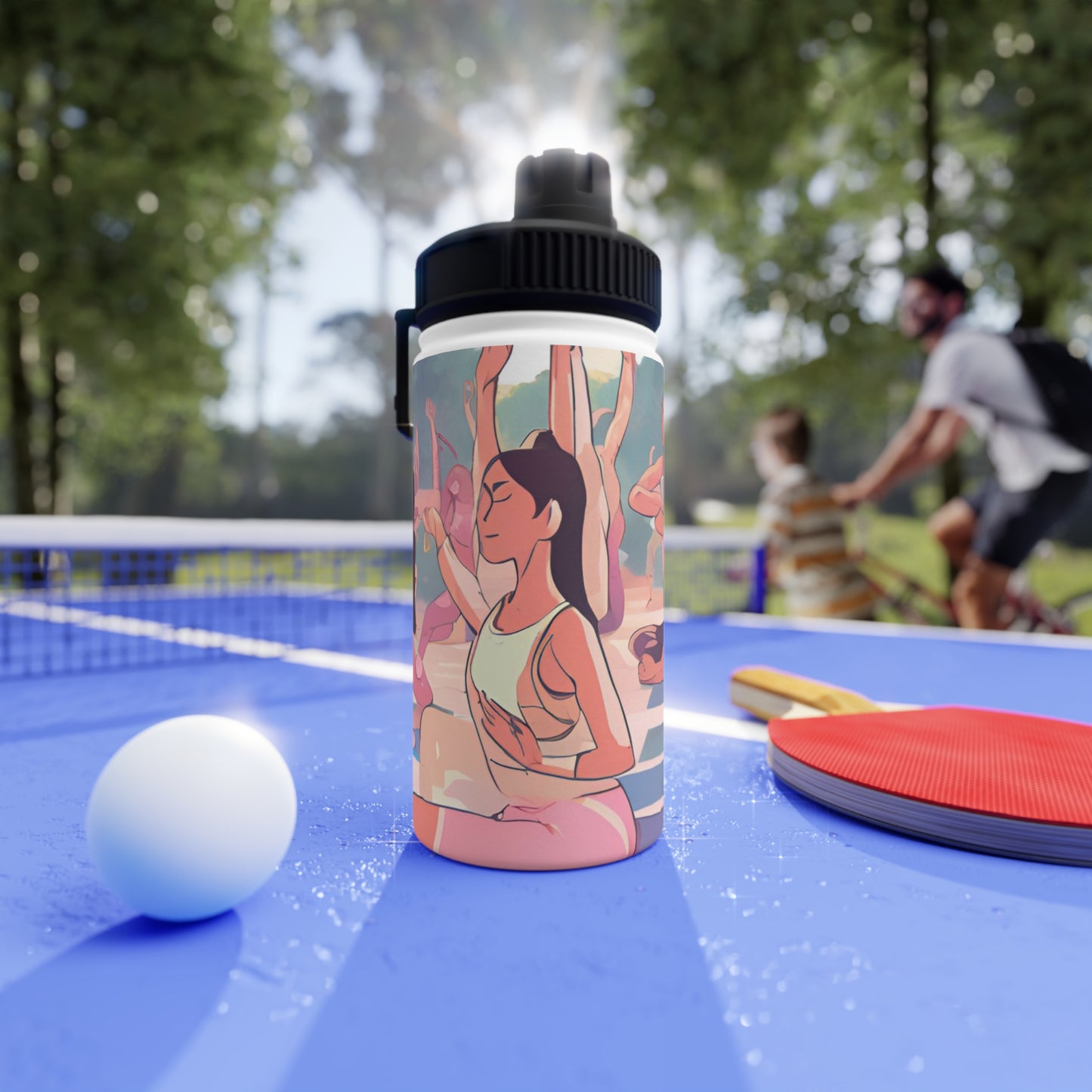Yoga-Inspired Stainless Steel Water Bottle | Sports Lid | Hydration for Active Lifestyles