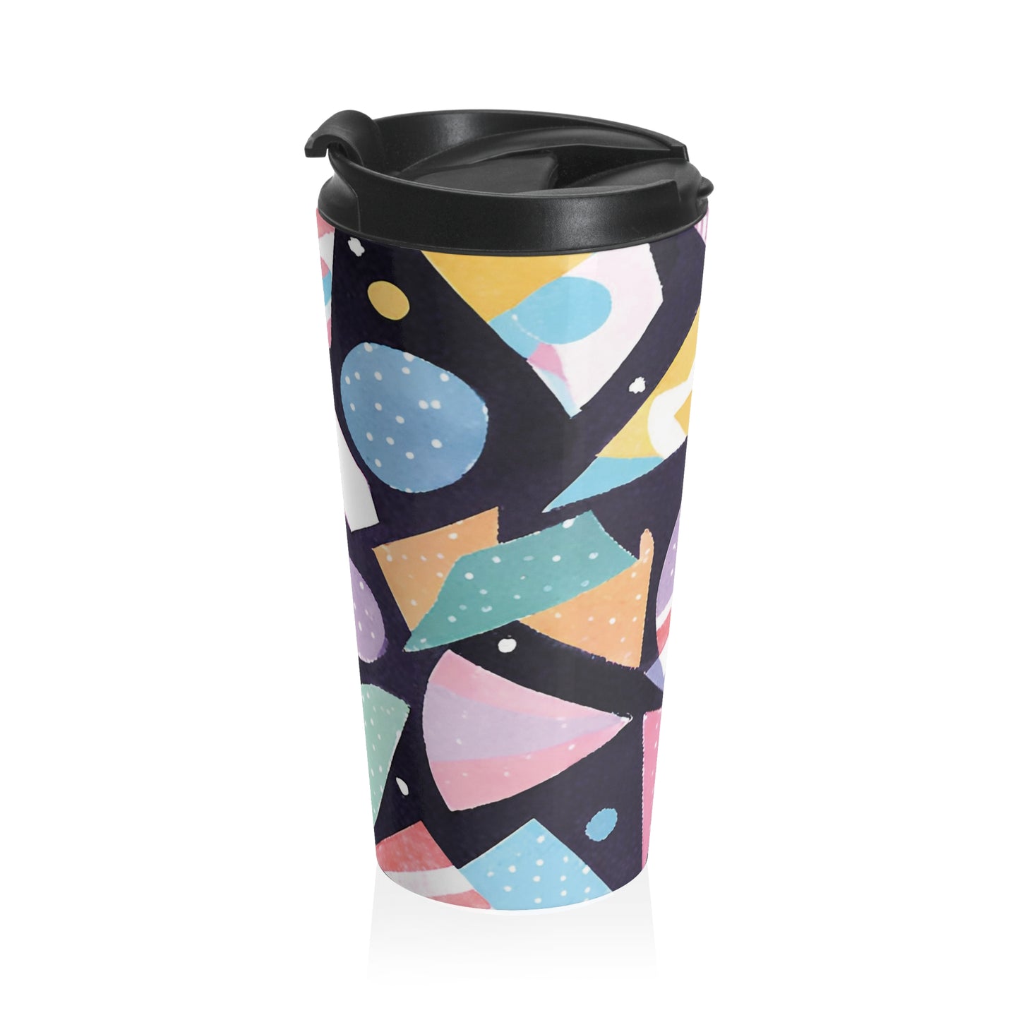 Colorful Geometric Stainless Steel Travel Mug - Perfect for On-the-Go Coffee Lovers