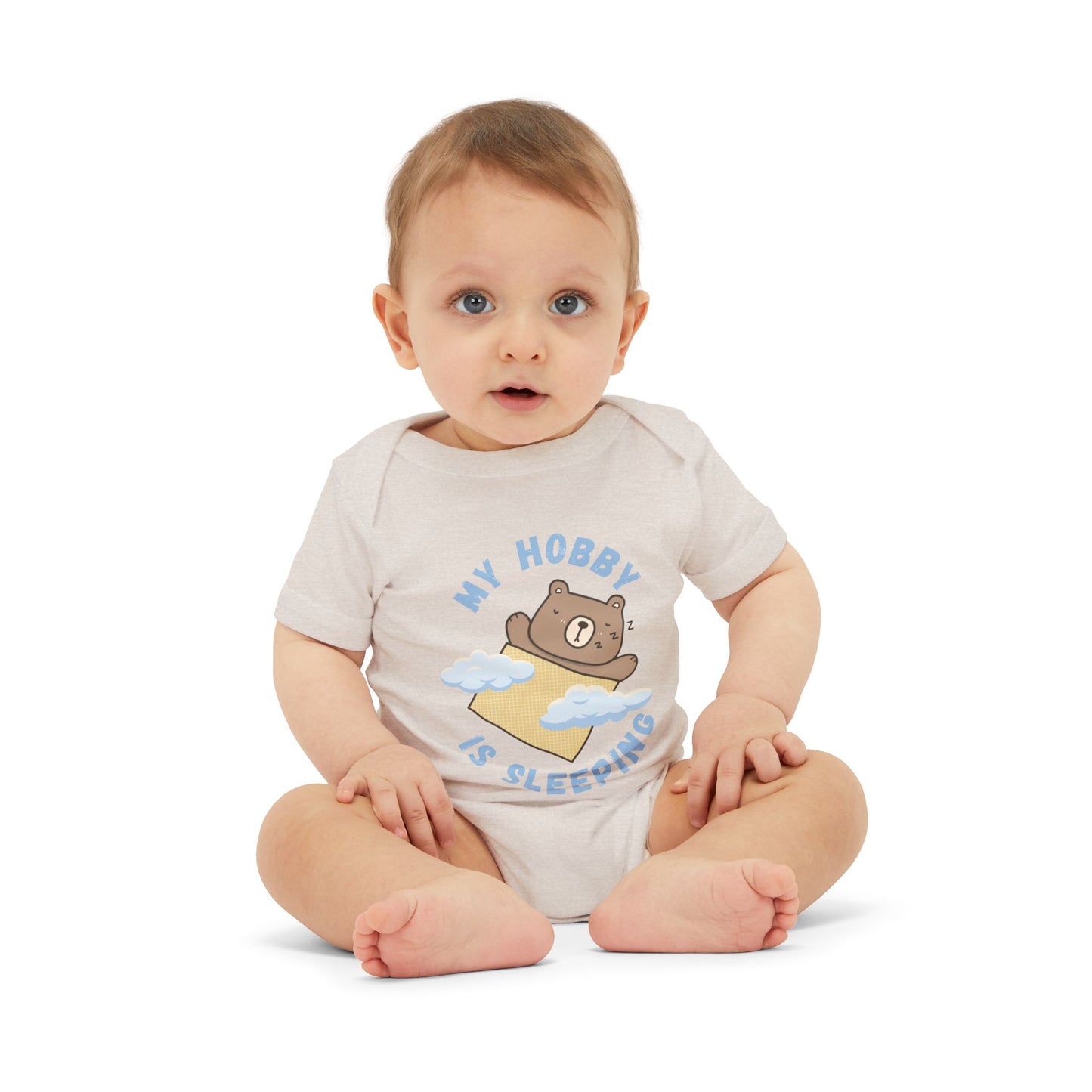 Cute Infant Jersey One Piece - 'My Hobby is Sleeping' Design