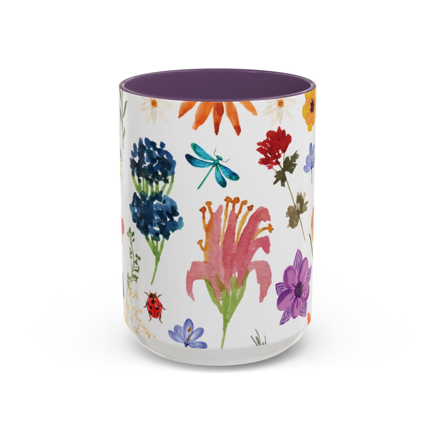 Floral Accent Coffee Mug - Ceramic Drinkware, Flower Mug for Tea Lovers, Gifts for Her, Home Decor, Spring Celebration