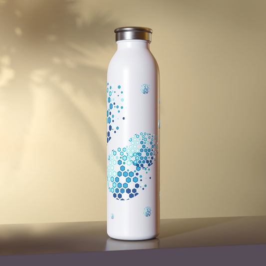 Aqua Hexagon Slim Water Bottle - Reusable Stainless Steel Hydration Bottle