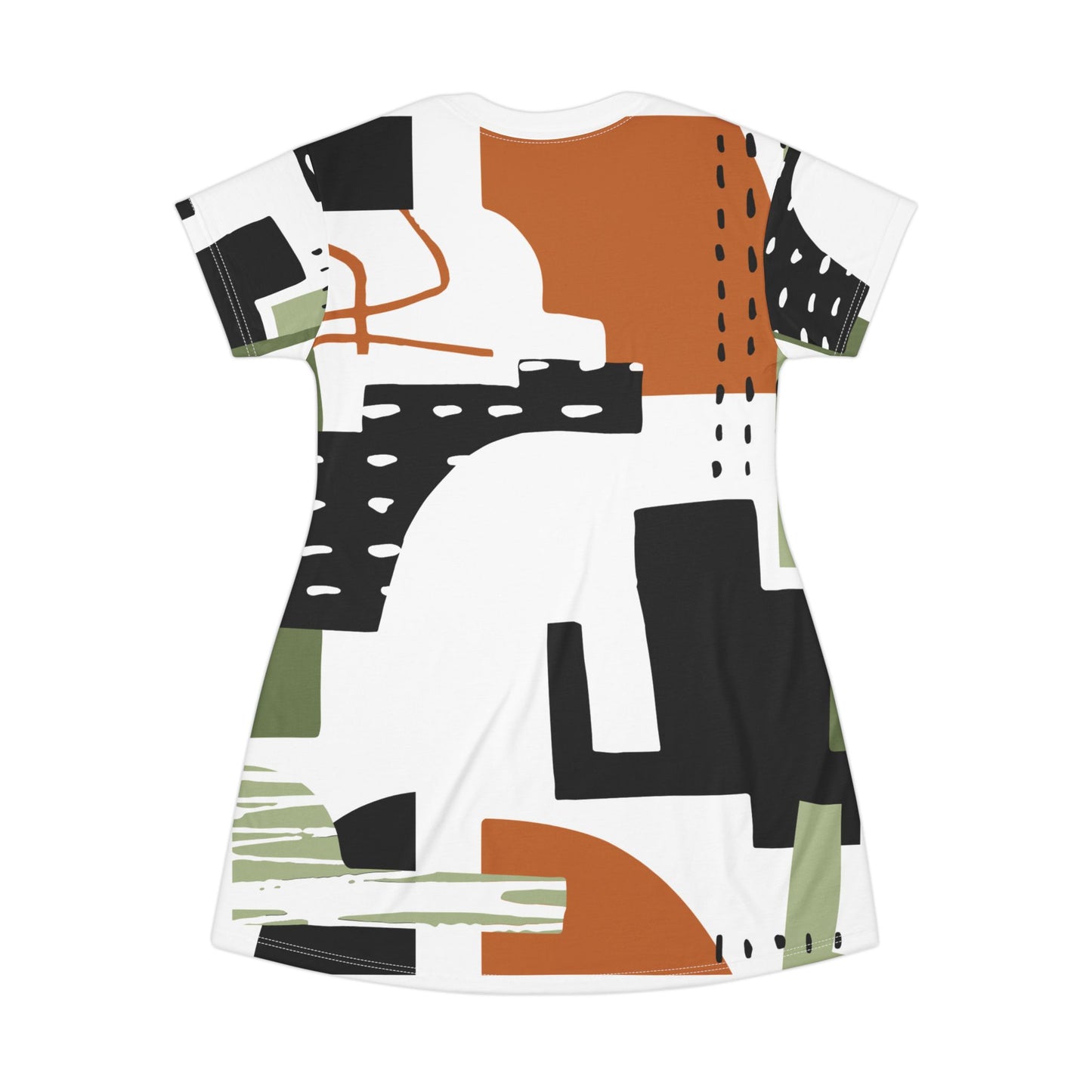 Trendy Abstract Print T-Shirt Dress