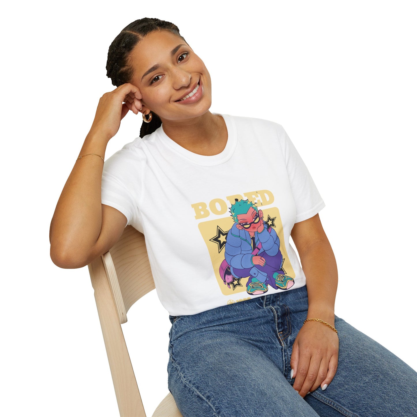 Bored Graphic Unisex Softstyle T-Shirt – Fun and Comfortable Streetwear