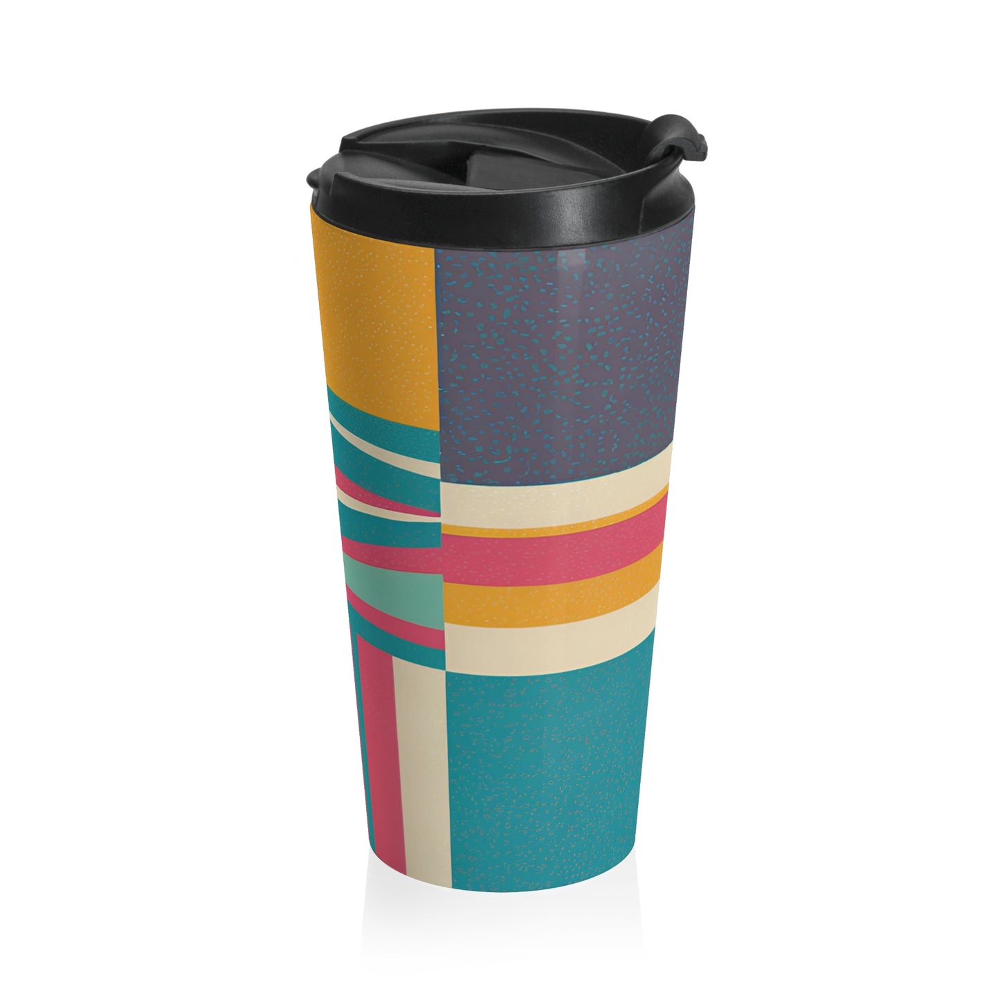 Vibrant Geometric Stainless Steel Travel Mug