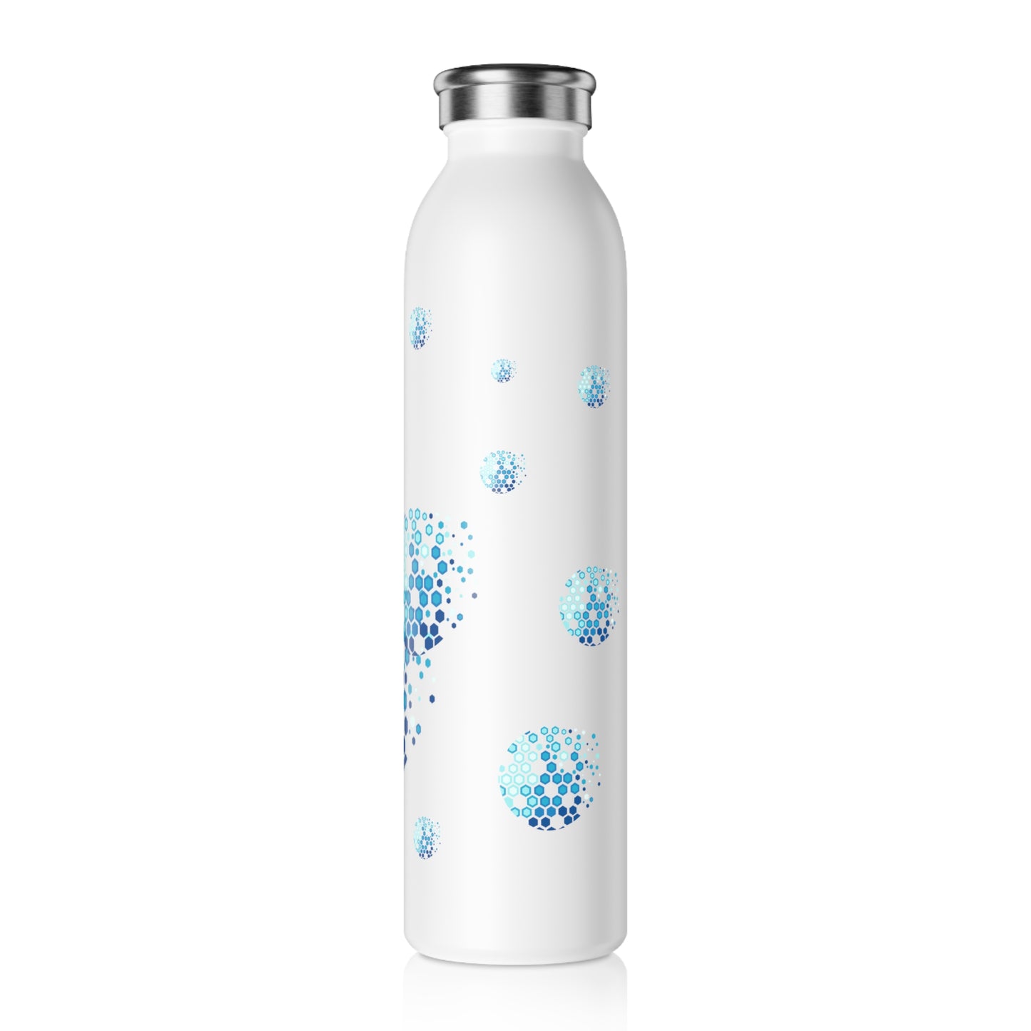 Aqua Hexagon Slim Water Bottle - Reusable Stainless Steel Hydration Bottle