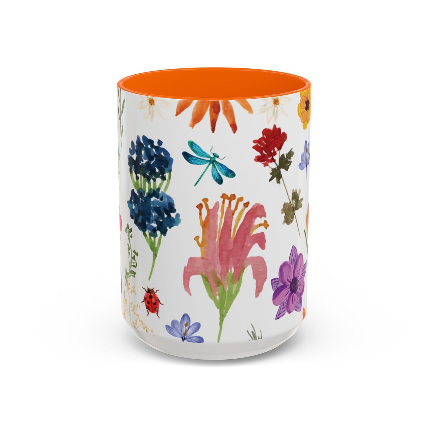 Floral Accent Coffee Mug - Ceramic Drinkware, Flower Mug for Tea Lovers, Gifts for Her, Home Decor, Spring Celebration