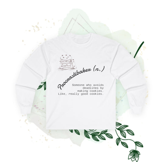 Funny Procrastibaker Long Sleeve Tee - Perfect for Baking Lovers & Cookie Enthusiasts