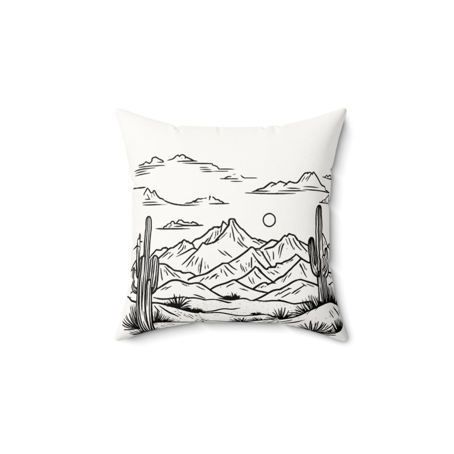 Yeehaw Corral Faux Suede Pillow - Desert Landscape