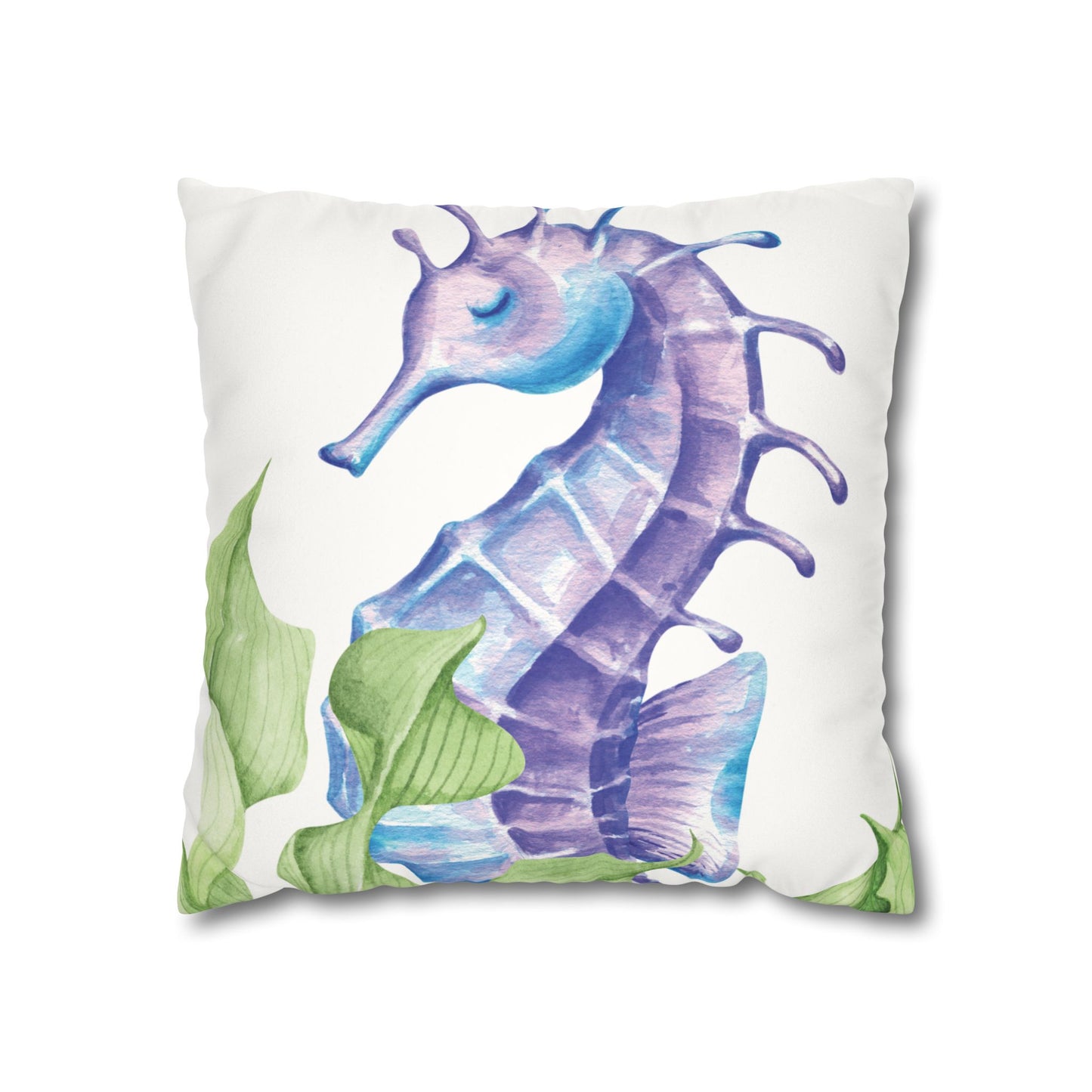 Wild & Wonder faux Suede Square Pillowcase,Seahorse