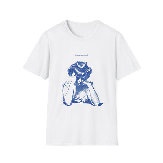 Melancholy Unisex Softstyle T-Shirt - Vintage Blue Illustration
