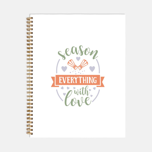Season with Love Recipe Spiral Book