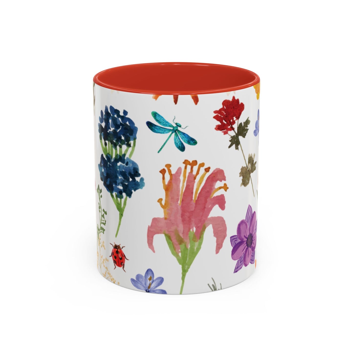 Floral Accent Coffee Mug - Ceramic Drinkware, Flower Mug for Tea Lovers, Gifts for Her, Home Decor, Spring Celebration