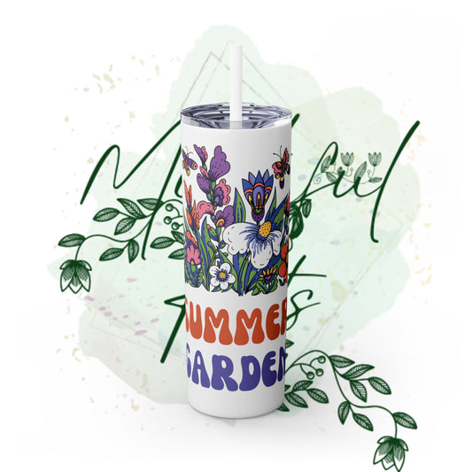 Summer Garden 20oz Skinny Tumbler with Straw