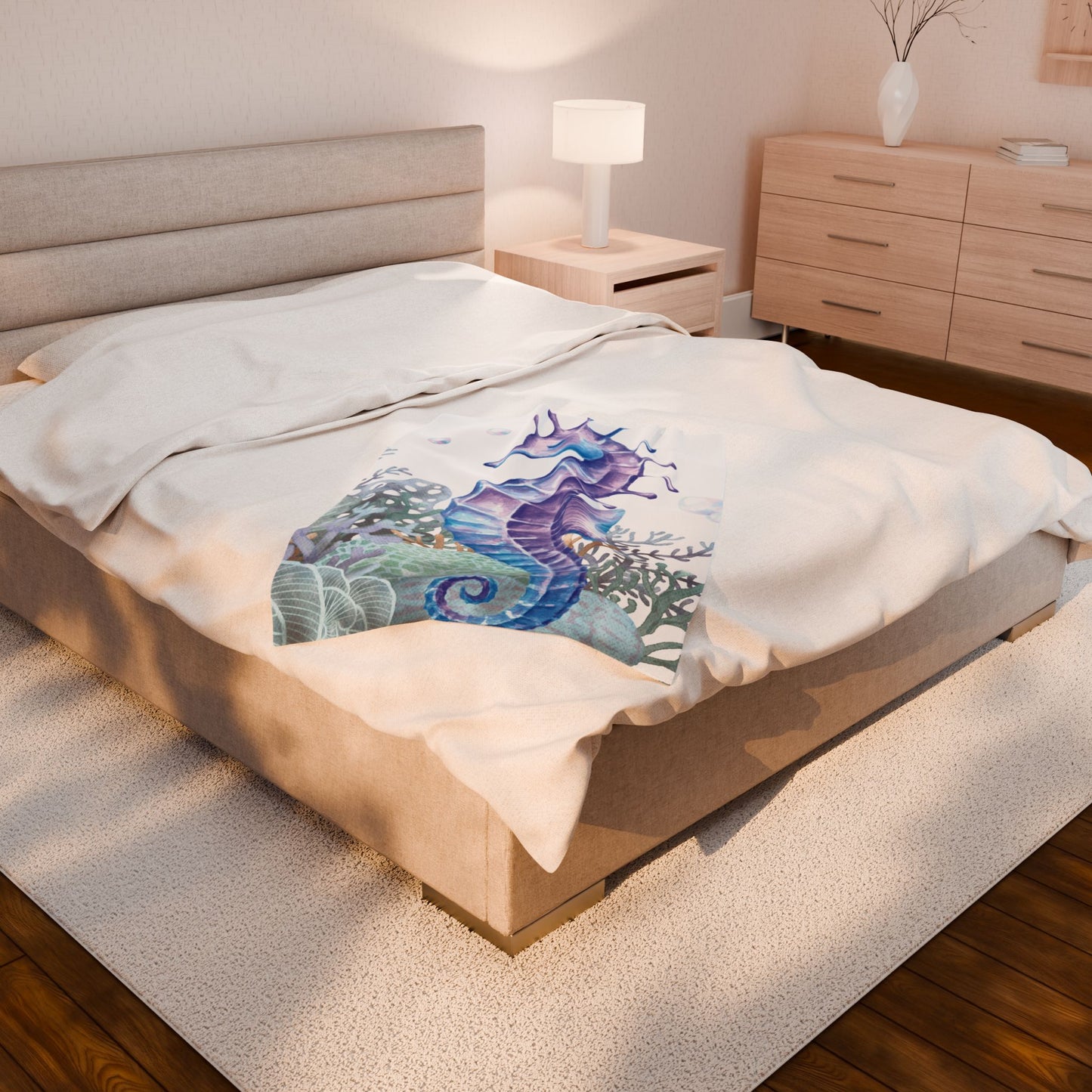 Wild & Wonder, Seahorse Velveteen Plush Blanket