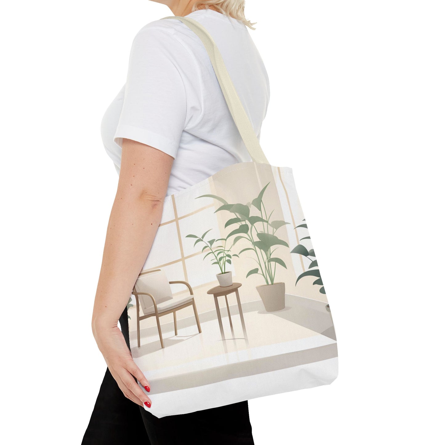 Cozy Home Vibe Tote Bag - Aesthetic Plant Design for Everyday Use