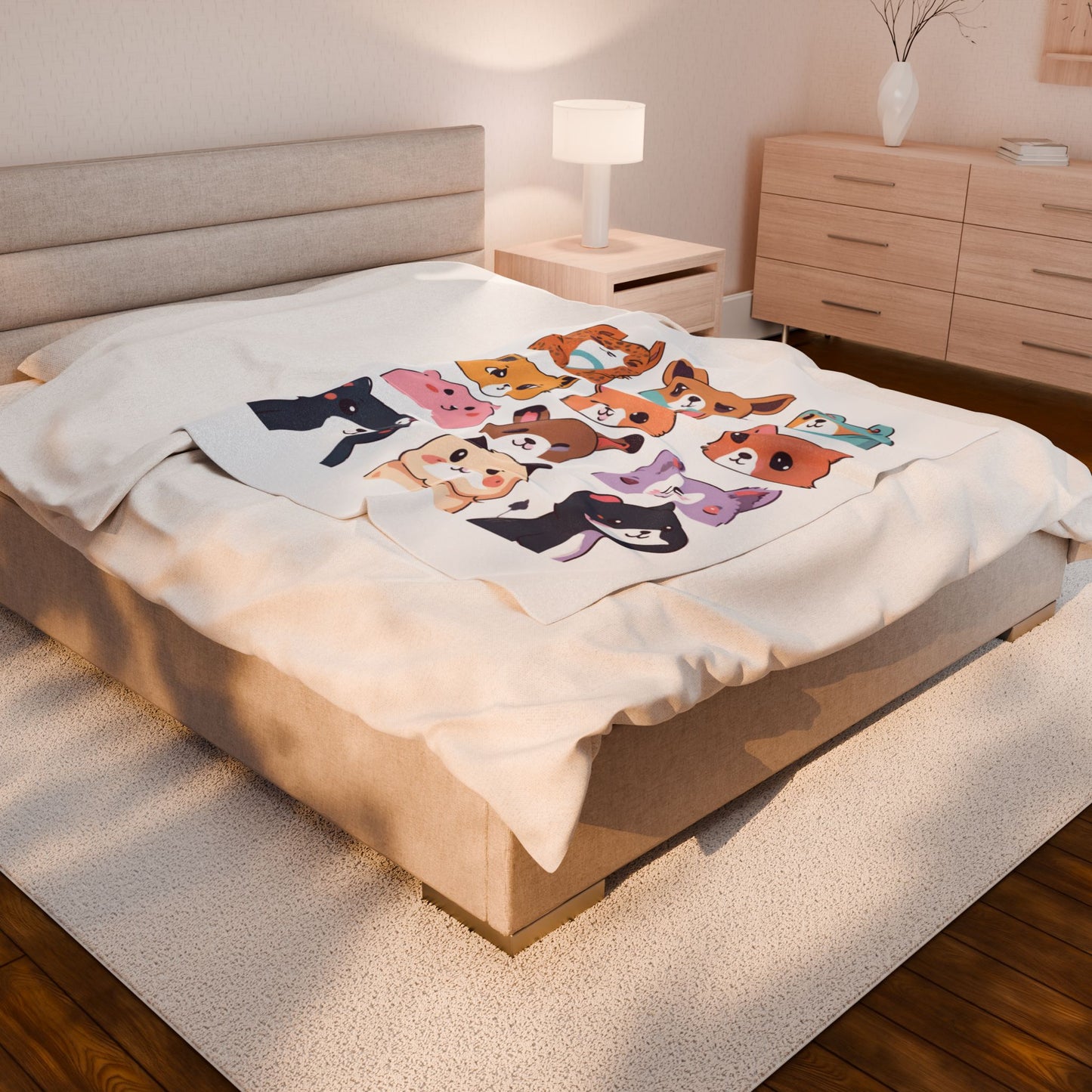 Cute Animal Plush Blanket - Cozy Velveteen Throw for Kids & Animal Lovers