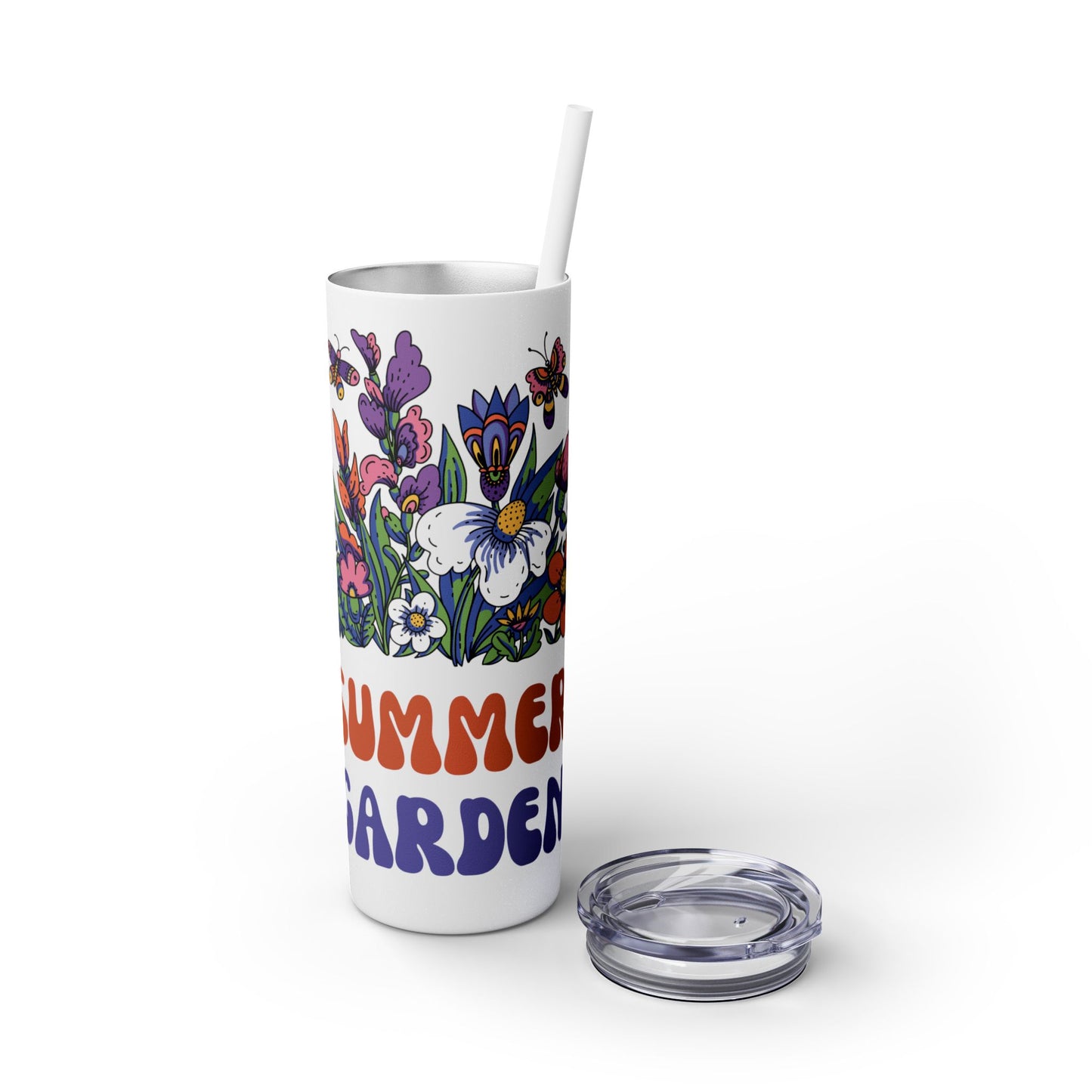 Summer Garden 20oz Skinny Tumbler with Straw