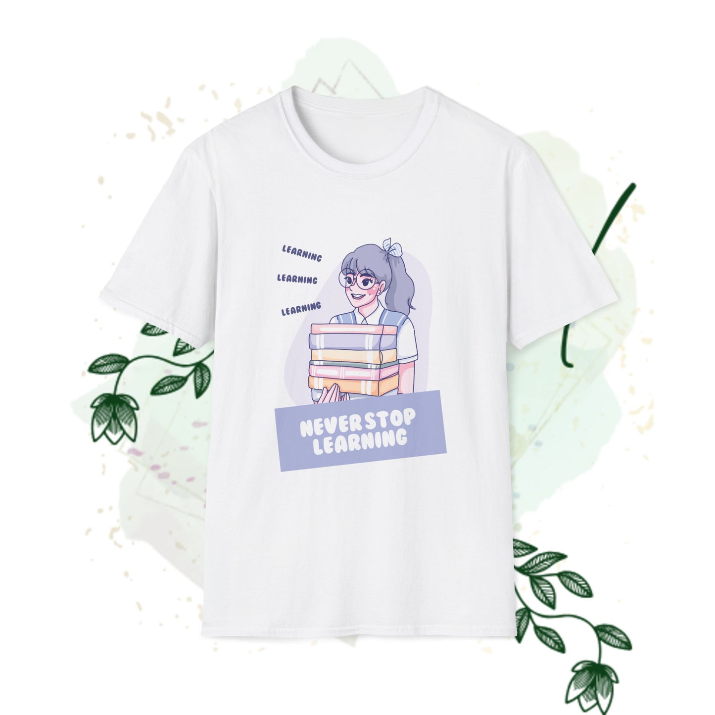 Never Stop Learning Unisex Softstyle T-Shirt